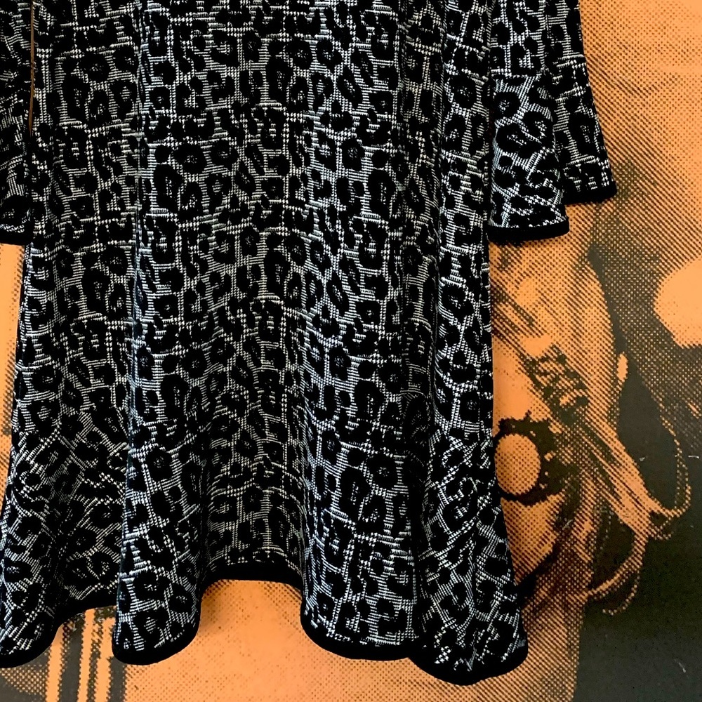 Michael Kors Leopard and Plaid Print Ruffle Dress